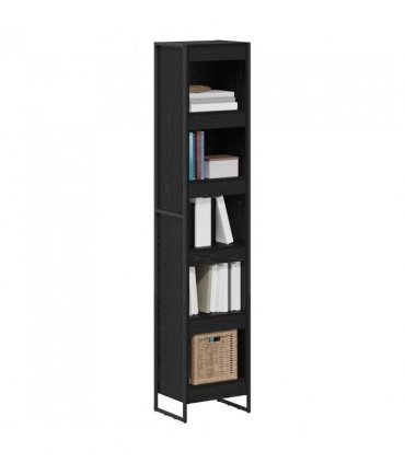 vidaXL Book Cabinet Black Oak 40 x 30 x 189.5 cm Engineered Wood