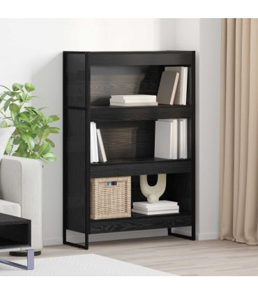 vidaXL Book Cabinet Black Oak 80 x 30 x 121 cm Engineered Wood