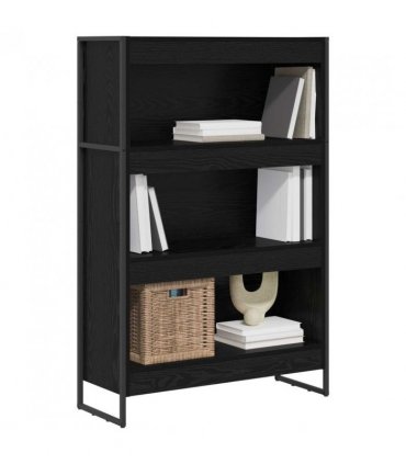 vidaXL Book Cabinet Black Oak 80 x 30 x 121 cm Engineered Wood