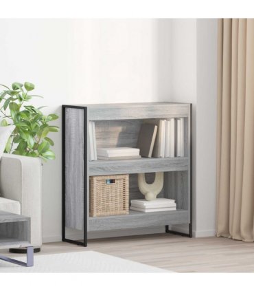 vidaXL Book Cabinet Grey Sonoma 80 x 30 x 86.5 cm Engineered Wood