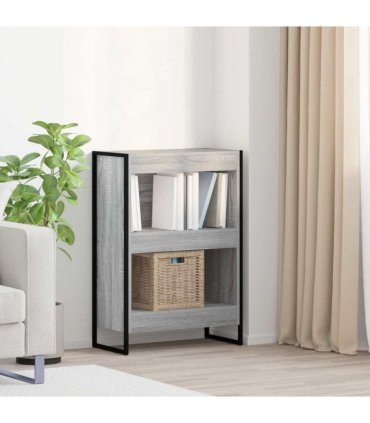 vidaXL Book Cabinet Grey Sonoma 60 x 30 x 86.5 cm Engineered Wood