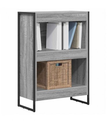 vidaXL Book Cabinet Grey Sonoma 60 x 30 x 86.5 cm Engineered Wood