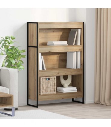 vidaXL Book Cabinet Artisian Oak 80 x 30 x 121 cm Engineered Wood — Colour: Artisan oak