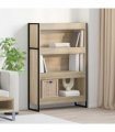 vidaXL Book Cabinet Sonoma 80 x 30 x 121 cm Engineered Wood — Colour: Sonoma oak