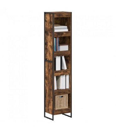 vidaXL Book Cabinet Smoke Oak 40 x 30 x 189.5 cm Engineered Wood — Colour: Smoked oak