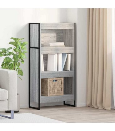 vidaXL Book Cabinet Grey Sonoma 60 x 30 x 121 cm Engineered Wood
