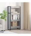 vidaXL Book Cabinet Grey Sonoma 60 x 30 x 121 cm Engineered Wood