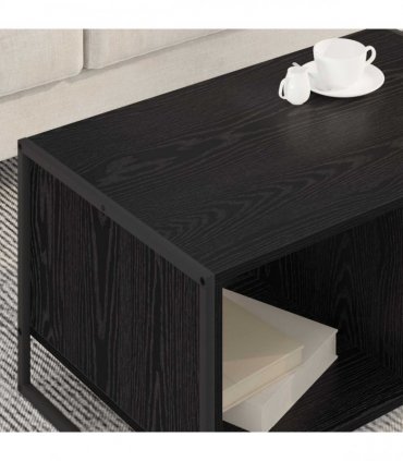 vidaXL Coffee Table Black Oak 80 x 50 x 40 cm Engineered Wood — V0672066074