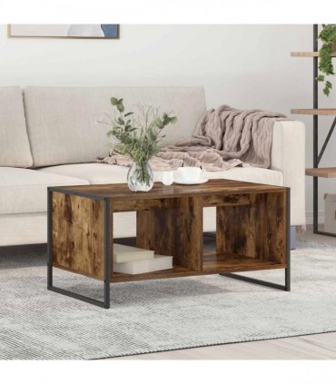 vidaXL Coffee Table Smoke Oak 80 x 50 x 40 cm Engineered Wood — Colour: Smoked oak