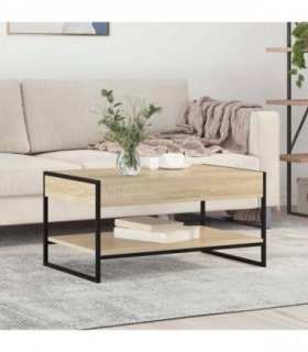 vidaXL Coffee Table Sonoma 80 x 50 x 40 cm Engineered Wood — Colour: Sonoma oak — V0672066085