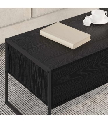 vidaXL Coffee Table Black Oak 100 x 46 x 40 cm Engineered Wood