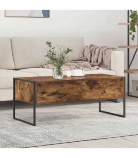 vidaXL Coffee Table Smoke Oak 100 x 46 x 40 cm Engineered Wood — Colour: Smoked oak