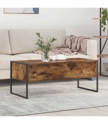 vidaXL Coffee Table Smoke Oak 100 x 46 x 40 cm Engineered Wood — Colour: Smoked oak