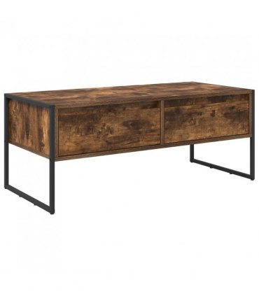 vidaXL Coffee Table Smoke Oak 100 x 46 x 40 cm Engineered Wood — Colour: Smoked oak