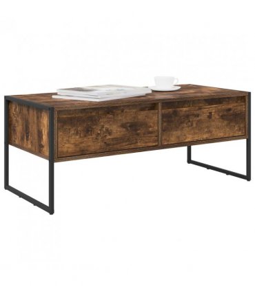 vidaXL Coffee Table Smoke Oak 100 x 46 x 40 cm Engineered Wood — Colour: Smoked oak