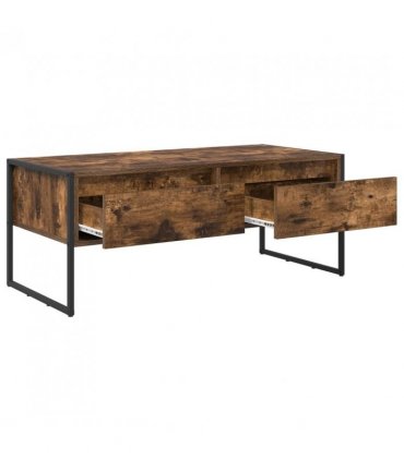vidaXL Coffee Table Smoke Oak 100 x 46 x 40 cm Engineered Wood — Colour: Smoked oak