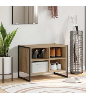 vidaXL Shoe Cabinet Artisian Oak 60 x 35 x 44 cm Engineered Wood — Colour: Artisan oak
