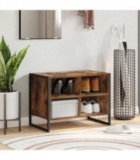 vidaXL Shoe Cabinet Smoke Oak 60 x 35 x 44 cm Engineered Wood — Colour: Smoked oak