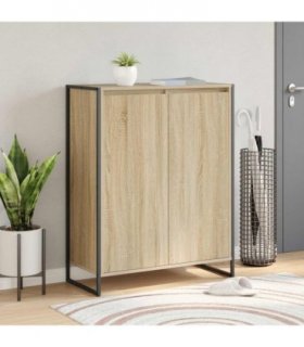 vidaXL Shoe Cabinet with Door Sonoma 79 x 36 x 100 cm Engineered Wood — Colour: Sonoma oak