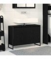 vidaXL Bathroom Cabinet Black Oak 90 x 30 x 60 cm Engineered Wood
