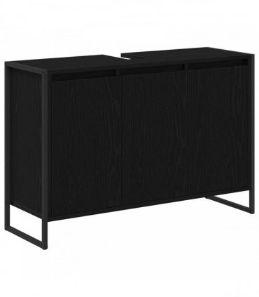 vidaXL Bathroom Cabinet Black Oak 90 x 30 x 60 cm Engineered Wood