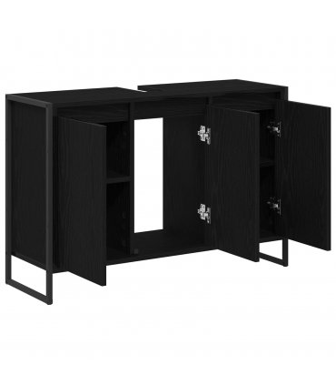 vidaXL Bathroom Cabinet Black Oak 90 x 30 x 60 cm Engineered Wood