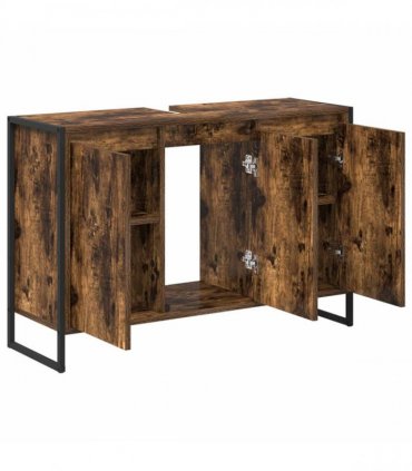 vidaXL Bathroom Cabinet Smoke Oak 90 x 30 x 60 cm Engineered Wood — Colour: Smoked oak