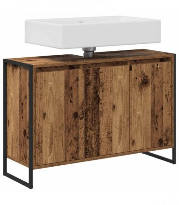 vidaXL Bathroom Cabinet Old Wood 90 x 30 x 60 cm Engineered Wood