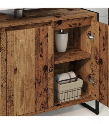 vidaXL Bathroom Cabinet Old Wood 90 x 30 x 60 cm Engineered Wood