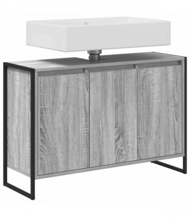 vidaXL Bathroom Cabinet Grey Sonoma 90 x 30 x 60 cm Engineered Wood