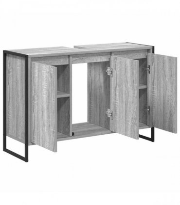 vidaXL Bathroom Cabinet Grey Sonoma 90 x 30 x 60 cm Engineered Wood