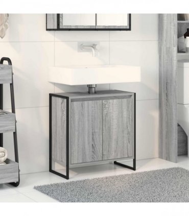 vidaXL Bathroom Cabinet Grey Sonoma 60 x 30 x 60 cm Engineered Wood