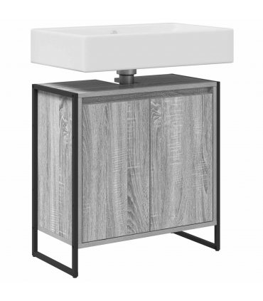 vidaXL Bathroom Cabinet Grey Sonoma 60 x 30 x 60 cm Engineered Wood
