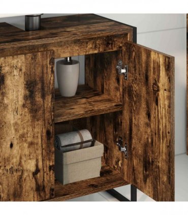 vidaXL Bathroom Cabinet Smoke Oak 60 x 30 x 60 cm Engineered Wood — Colour: Smoked oak