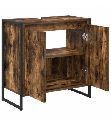 vidaXL Bathroom Cabinet Smoke Oak 60 x 30 x 60 cm Engineered Wood — Colour: Smoked oak