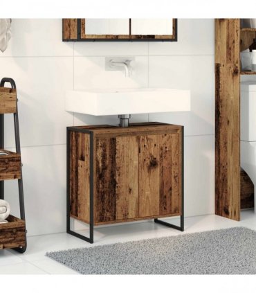 vidaXL Bathroom Cabinet Old Wood 60 x 30 x 60 cm Engineered Wood