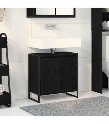 vidaXL Bathroom Cabinet Black Oak 60 x 30 x 60 cm Engineered Wood