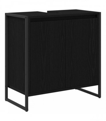 vidaXL Bathroom Cabinet Black Oak 60 x 30 x 60 cm Engineered Wood