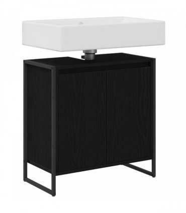 vidaXL Bathroom Cabinet Black Oak 60 x 30 x 60 cm Engineered Wood
