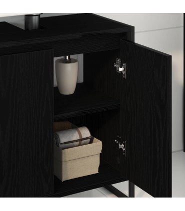 vidaXL Bathroom Cabinet Black Oak 60 x 30 x 60 cm Engineered Wood