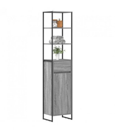vidaXL Bathroom Cabinet Grey Sonoma 40 x 30 x 180 cm Engineered Wood