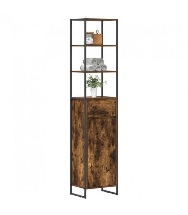 vidaXL Bathroom Cabinet Smoke Oak 40 x 30 x 180 cm Engineered Wood — Colour: Smoked oak