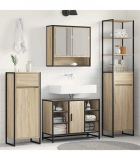 vidaXL Bathroom Cabinet Sonoma 40 x 30 x 100 cm Engineered Wood — Colour: Sonoma oak