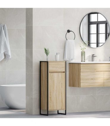 vidaXL Bathroom Cabinet Sonoma 40 x 30 x 100 cm Engineered Wood — Colour: Sonoma oak