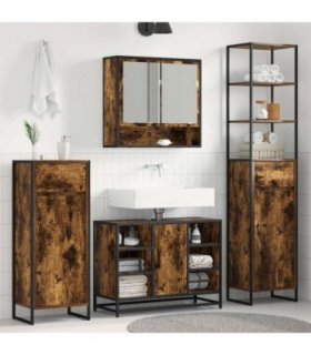 vidaXL Bathroom Cabinet Smoke Oak 40 x 30 x 100 cm Engineered Wood — Colour: Smoked oak