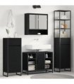 vidaXL Bathroom Cabinet Black Oak 40 x 30 x 100 cm Engineered Wood