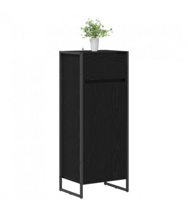 vidaXL Bathroom Cabinet Black Oak 40 x 30 x 100 cm Engineered Wood