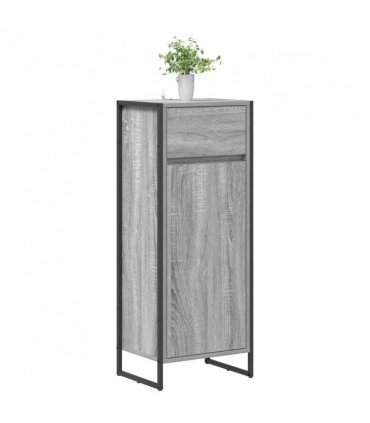 vidaXL Bathroom Cabinet Grey Sonoma 40 x 30 x 100 cm Engineered Wood