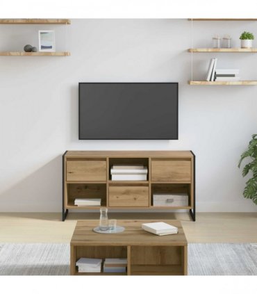 vidaXL TV Cabinet Artisian Oak 100 x 36 x 49.5 cm Engineered Wood — Colour: Artisan oak