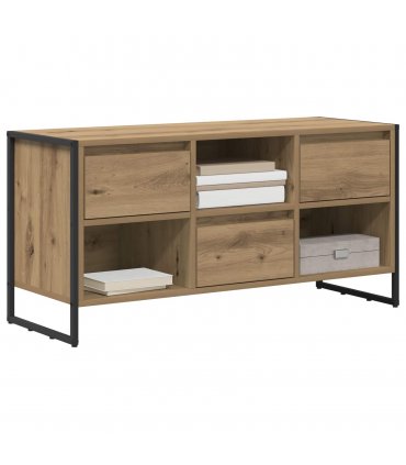vidaXL TV Cabinet Artisian Oak 100 x 36 x 49.5 cm Engineered Wood — Colour: Artisan oak
